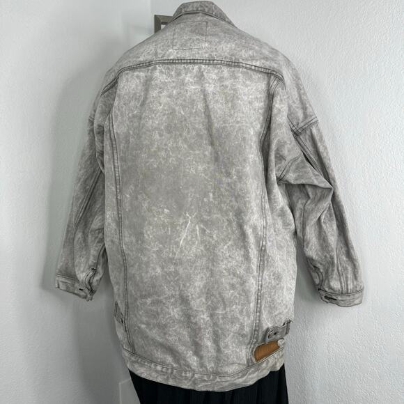 Vintage 90s 80s Gray Acid Wash Denim Jean Jacket - Picture 3 of 10